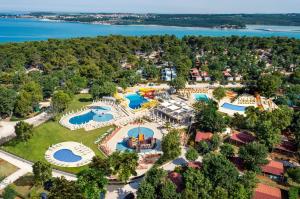 an aerial view of the resort with the water park at Valamar Camping Lanterna - Adriacamps in Poreč