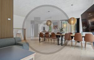 Χώρος καθιστικού στο Nice Home In Ejstrupholm With Sauna