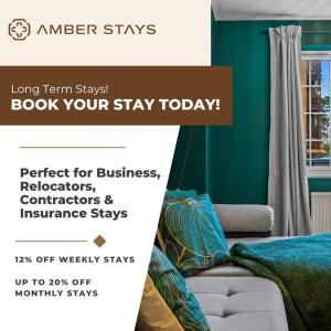 Voodi või voodid majutusasutuse Spacious 5 Bed House in Reading by Amber Stays, Perfect for Business & Contractors, Sleeps 12! toas