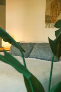 a bedroom with a bed and a plant at Milk and cookies in Venlo