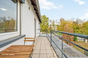 En balkon eller terrasse på GU03 Monteursunterkunft in Griesheim!