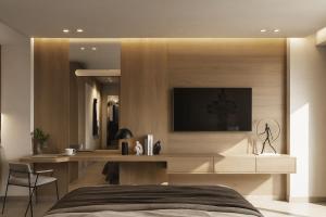 TV a/nebo společenská místnost v ubytování Medite Kassandra Resort