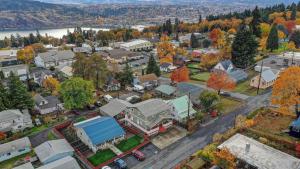 an aerial view of a small town with fall foliage at Northern Lights in White Salmon