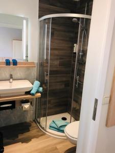 Koupelna v ubytování Gästehaus am Elberadweg by Hotel Alte Fischerkate