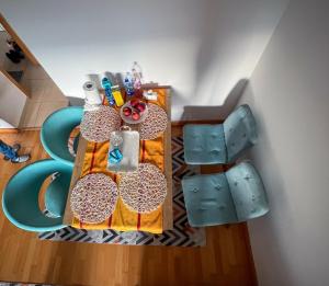 a wooden table with a play set on it at Bulevar in Sarajevo