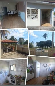 a collage of photos of a kitchen and a house at Casa Aver o Mar in Sirinhaém