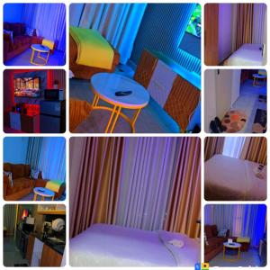 Un collage de diferentes imágenes de una habitación. en cate havens, en Nairobi