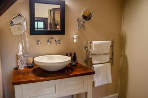 a bathroom with a bowl sink and a mirror at Ikhaya Safari Lodge in Cape Town +67 photos