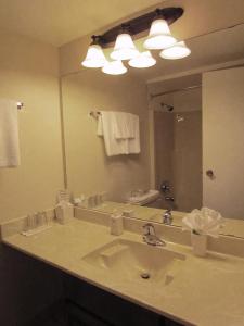 Ett badrum på Heron's Landing Hotel