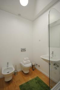 a bathroom with a toilet and a sink at Casal de Palácios in Bragança