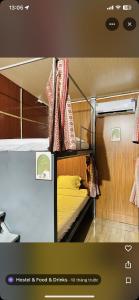 Vũ LâmDuck hostel的火车上的一间带上下铺的房间