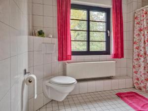a bathroom with a toilet and a window at Schwermann in Schmallenberg +16 photos