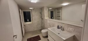 Vannituba majutusasutuses mein Heimquartier - Ferienwohnung im historischen Fachwerkhaus mit Terrasse in Waiblingen +21 fotot