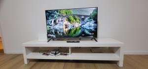 Televiisor ja/või meelelahutuskeskus majutusasutuses mein Heimquartier - Ferienwohnung im historischen Fachwerkhaus mit Terrasse in Waiblingen