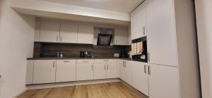 Köök või kööginurk majutusasutuses mein Heimquartier - Ferienwohnung im historischen Fachwerkhaus mit Terrasse in Waiblingen