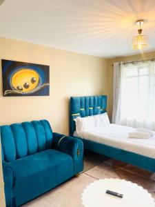 Ένα ή περισσότερα κρεβάτια σε δωμάτιο στο Stylish Comfort studio on a Budget!