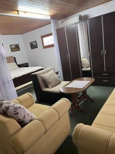 a room with a couch and a bed and a table at Kuća za odmor Sremac in Apatin