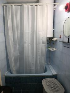 ヴァリェヴォにあるGrayのバスルーム(白いシャワーカーテン付きのシャワー付)が備わります。