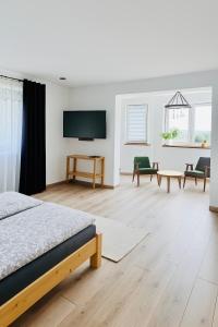 Televiisor ja/või meelelahutuskeskus majutusasutuses Istebna Pełna Chata II