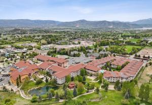 an aerial view of a campus with buildings at Cozy Zermatt Swiss King Villa with Kitchen Near Park City & Deer Valley Ski Resorts - 1089 in Mound City