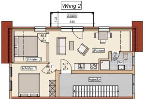 Půdorys ubytování Westhook Ferienwohnung 2 + 11 fotografií