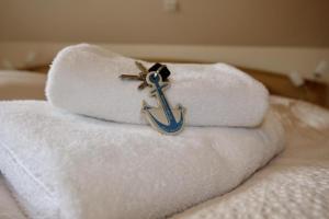 Postel nebo postele na pokoji v ubytování Meeresgruß