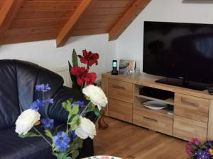 TV a/nebo společenská místnost v ubytování Wohnung In Wilhelmsfehn Mit Großem Balkon + 13 fotografií