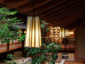 a large chandelier hanging from the ceiling of a building at Hamanoyu in Suwa