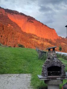 フィッツナウにあるOberwilenの山を背景にした野原にある石窯