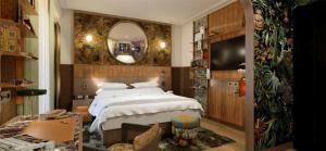 Postel nebo postele na pokoji v ubytování Skald Hotel Akureyri, Curio Collection By Hilton