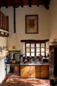 a kitchen with a sink and a stove top oven at Gîte El Conejo in Alájar
