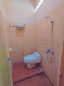 une salle de bain avec toilettes et douche dans l'établissement Hommy Inn Timoho, à Demangan