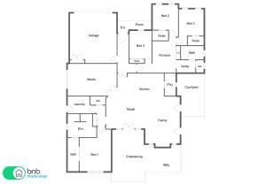 una planimetria di una casa di Lakeside on Southlakes - Family Entertainer a Dubbo