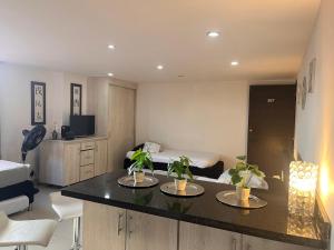 Una televisión o centro de entretenimiento en Nuevo aviso Poblado AAcomodacion grupo familiar 3- 4 hasta 6 personas