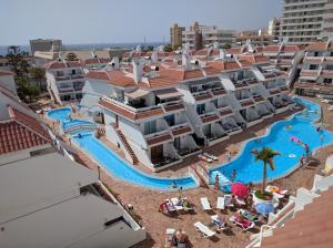 an aerial view of a resort with a swimming pool at Apartamentos Las Floritas in Playa de las Americas