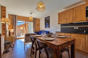 Kuchyň nebo kuchyňský kout v ubytování Crépines Appartement 2 à 4 personnes au pied des pistes