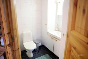 ein Badezimmer mit Toilette und Waschbecken in der Unterkunft Holiday Home Kantapää B1 in Luosto
