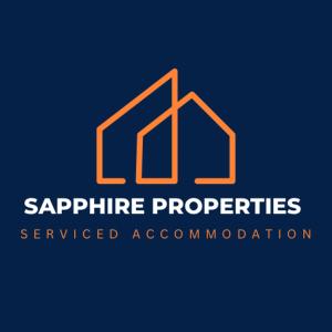 a logo for a sapphire properties serviced accommodation at Wordsworth House by Sapphire Properties -Near to BAE Systems in Barrow in Furness
