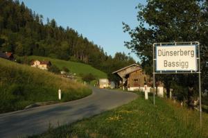 a street sign on the side of a road at Ferienhaus Dünser In Dünserberg in Bürserberg