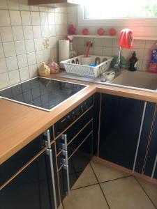 Kuchyň nebo kuchyňský kout v ubytování 1-room apartment under roof with view