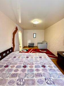 ein Schlafzimmer mit einem großen Bett in einem Zimmer in der Unterkunft 31 m City Center Apartment for 3 Near Central Market 1К у центрі, 31 м , біля Центрального ринку in Mykolajiw