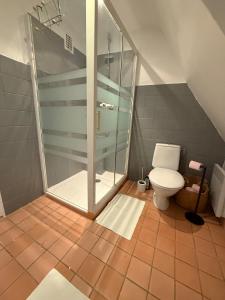 Koupelna v ubytování Duplex de charme Quimpérois Place Saint-Corentin + 7 fotografií