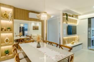 Χώρος καθιστικού στο Apartamentos Completos a 700m da Praia - VNV