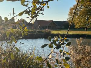 - une vue sur une rivière avec une maison en arrière-plan dans l'établissement Le Gué De La Terre, à Saint-Viâtre 32 autres photos