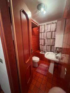 Un baño pequeño con inodoro y lavabo. en La Baita Limone Riserva Bianca Ski-in Ski-out Seggiovia Morel 3, en Limone Piemonte 30 fotos más