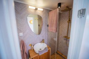 Ένα μπάνιο στο Luxurious Houseboat Pina