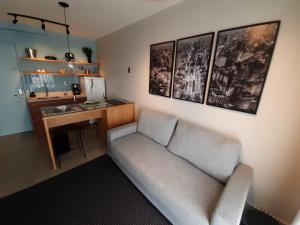 Η κουζίνα ή μικρή κουζίνα στο Estúdio Conceito A Completo no Centro de São Paulo