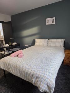 Postel nebo postele na pokoji v ubytování Cozy Urban Studio Steps from Wolverhampton Centre Appt 10