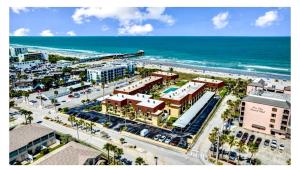 an aerial view of a city and the beach at Condo By The Sea! in Cocoa Beach