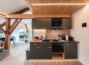 Kuchyň nebo kuchyňský kout v ubytování CREST - Riverside I Self Checkin I Küche I Parken I WIFI